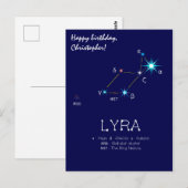 北半球の星座リラ ポストカード (正面/裏面)