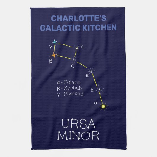 北半球の星座 こぐま座 キッチンタオル (縦)
