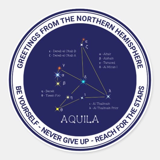 北半球アキラ星座 ラウンドシール (正面)