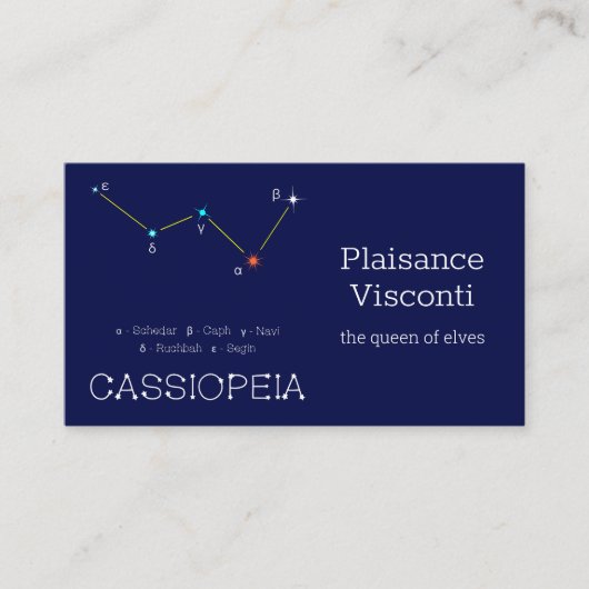 北半球カシオピア座 名刺 (正面)