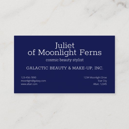 北半球コンステレーション昏睡ベレニス 名刺 (裏面)