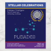 北半球プレアデス星形成 ワインラベル (シングルラベル)