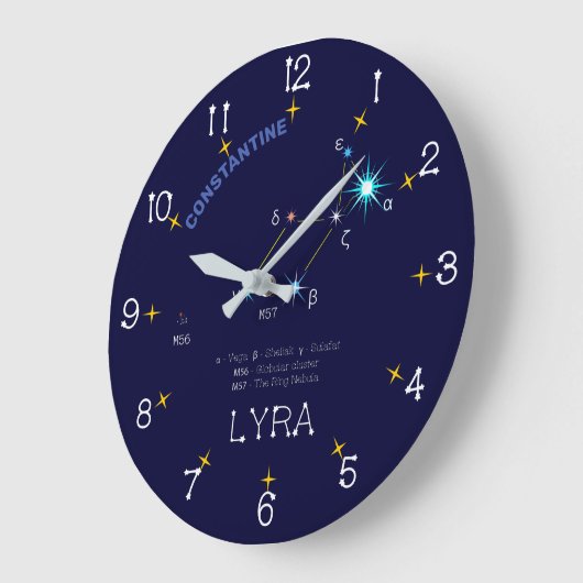 北半球ライラ座 ラージ壁時計 (傾斜)