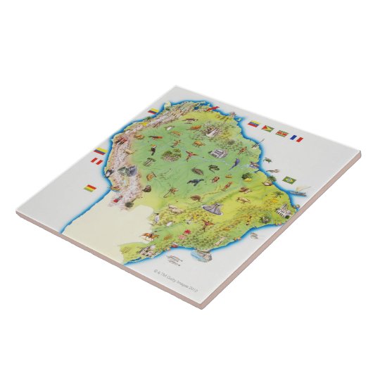 北南アメリカの地図 タイル (側面)