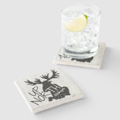 北向きマウス ストーンコースター (横)