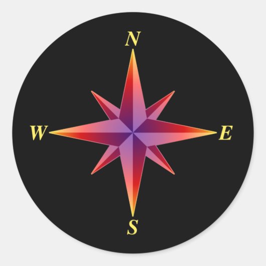 北向き矢印 ラウンドシール (正面)