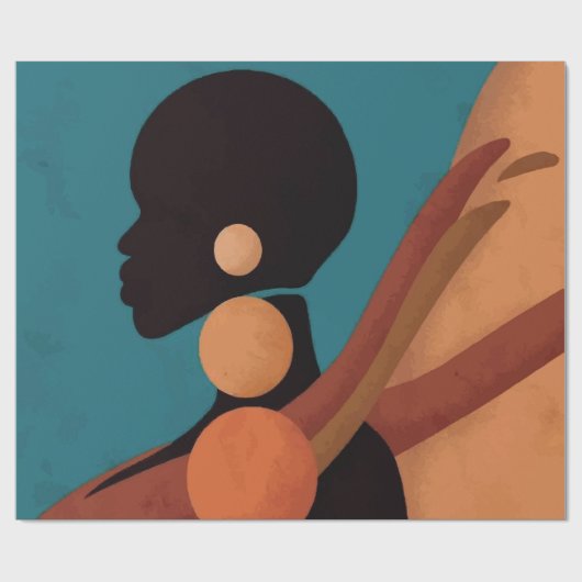 北回帰線の娘。美しいアフリカ人の女性。ブラック ラッピングペーパー (フラット)