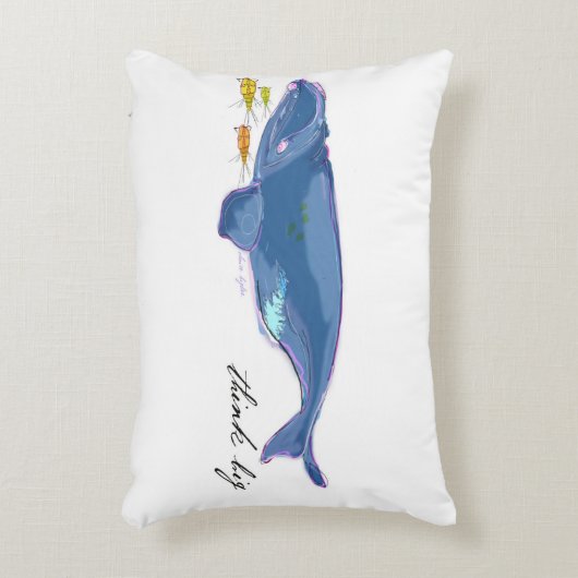 "北大西洋のセミクジラ"の抱き枕 アクセントクッション (正面(垂直))