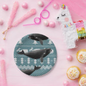 北大西洋右鯨クリスマスセーター ペーパープレート (パーティー)