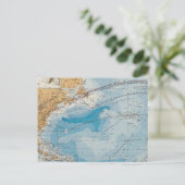 北大西洋海の地図 ポストカード (スタンド正面)