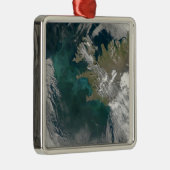 北大西洋開花の植物プランクトン海 メタルオーナメント (右)