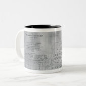 北太平洋のクジラの図表、1851年 ツートーンマグカップ (正面左)