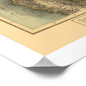 北太平洋鉄道地図1871 ポスター (角)