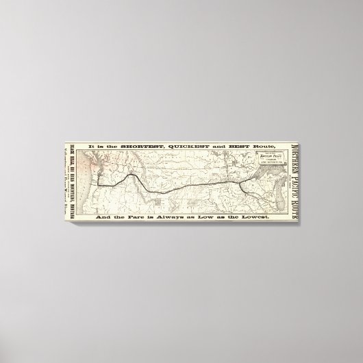 北太平洋鉄道地図 キャンバスプリント (正面)