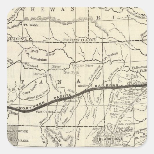 北太平洋鉄道地図 スクエアシール (正面)