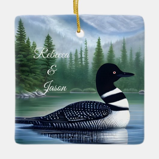 北威厳のあるウィルダネスローン セラミックオーナメント (正面)