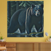 北威厳のある林の黒熊 キャンバスプリント (インサイチュ (リビング))