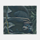 北威厳のある林の黒熊 フリースブランケット