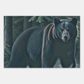 北威厳のある林の黒熊 ラッピングペーパーシート (正面2)