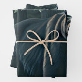 北威厳のある林の黒熊 ラッピングペーパーシート (インサイチュ)