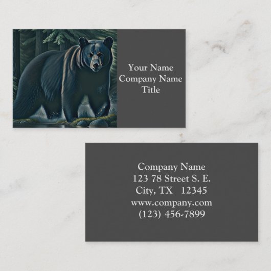 北威厳のある林の黒熊 名刺 (正面/裏面)