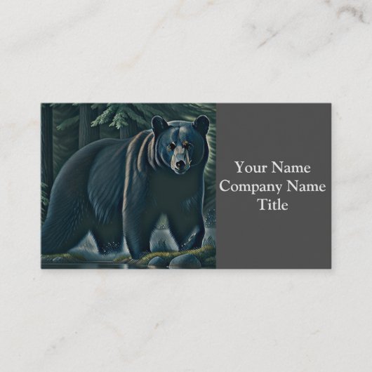 北威厳のある林の黒熊 名刺 (正面)