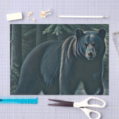 北威厳のある林の黒熊 薄葉紙 (クラフト)