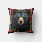 北威厳のある黒熊の枕 クッション (裏面)