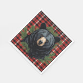 北威厳のある黒熊の紙ナプキン スタンダードランチョンナプキン (角)