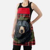 北威厳のある黒熊オールオーバープリントエプロン エプロン (インサイチュ)