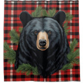 北威厳のある黒熊シャワーカーテン シャワーカーテン (正面)