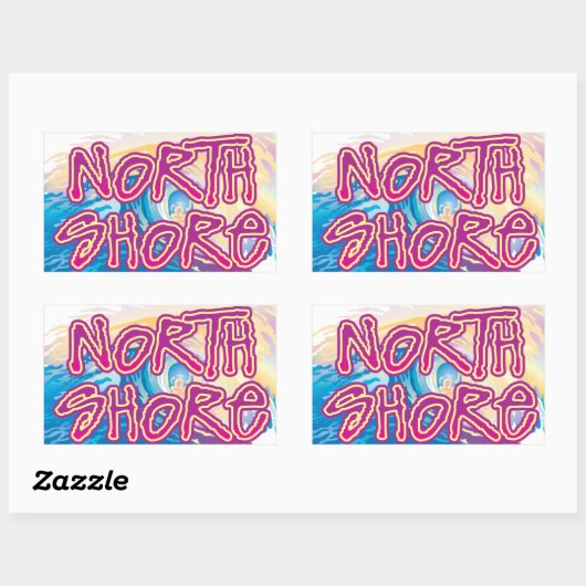 北岸波 長方形シール (シート)