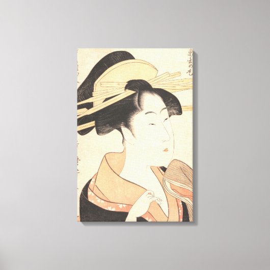 北川歌麿あずまやの花 キャンバスプリント (正面)