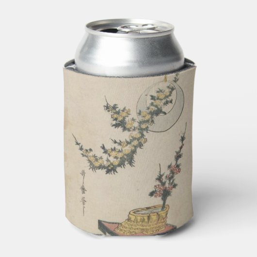 北川町Utamaroの花1806の自然のつる植物のヴィンテージ 缶クーラー (缶正面)
