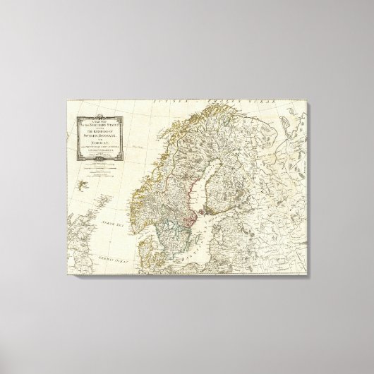 北州の新しい地図 キャンバスプリント (正面)