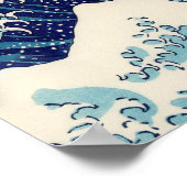 北斎おもしろい波のウィンドサーフィン素晴らしサーファー ポスター (角)