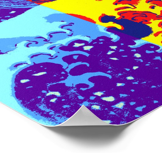 北斎がフィボナッチと出会うポップ・アートのアートスタイル ポスター (角)