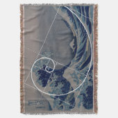 北斎がフィボナッチに会う黄金比 スローブランケット (正面縦)