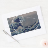 北斎がフィボナッチに会う黄金比 長方形シール (封筒)