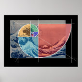 北斎がフィボナッチに出会う彩色された形 ポスター (正面)