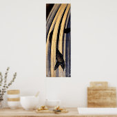 北斎が滝を跳び上げる鯉 ポスター (キッチン)