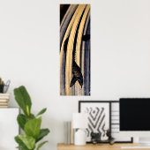 北斎が滝を跳び上げる鯉 ポスター (ホームオフィス)