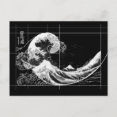 北斎が白黒判fibonacciに出会う|過去記事 ポストカード (正面)