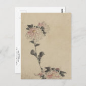 北斎が茎を伸ばすピンクの花 ポストカード (正面/裏面)