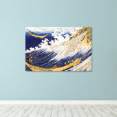 北斎による下総国銚子 キャンバスプリント (インサイチュ (ウッドフロア))