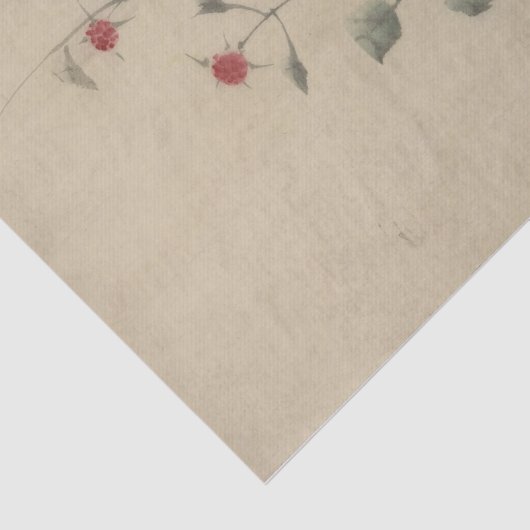 北斎のつる植物の小さな赤 薄葉紙 (詳細)