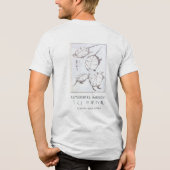 北斎の亀の絵柄のシンプルな白Tシャツ トライブレンドＴシャツ (裏面)