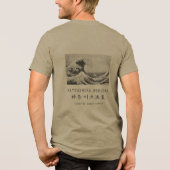 北斎の偉大な波 ミニマリスト日本芸術 オリーブ トライブレンドTシャツ (裏面)