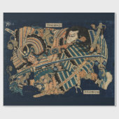 北斎の刀で侍と戦う ラッピングペーパー (フラット)