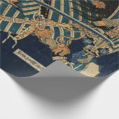 北斎の刀で侍と戦う ラッピングペーパー (角)